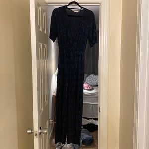Lush Navy Metallic Jumpsuit - worn once - EUC - size L